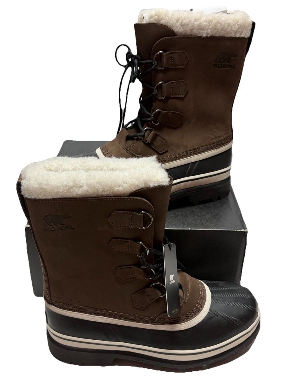 Sorel Caribou WP Boots Mens 8.5 Brown Waterproof Insulated Winter Snow NEW!